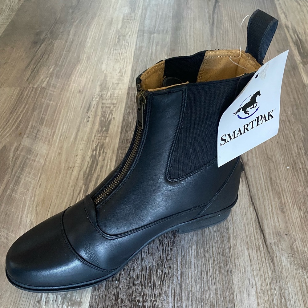 Eliza front zip paddock boots, by SmartPak.  Size 8. Black